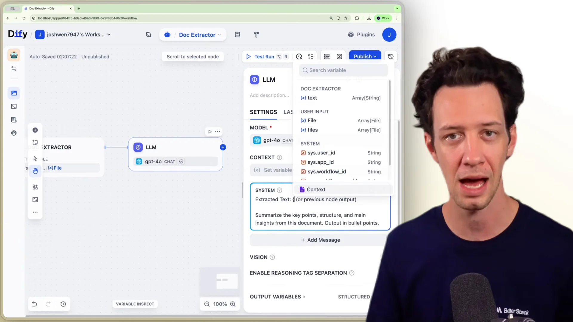 Dify interface
