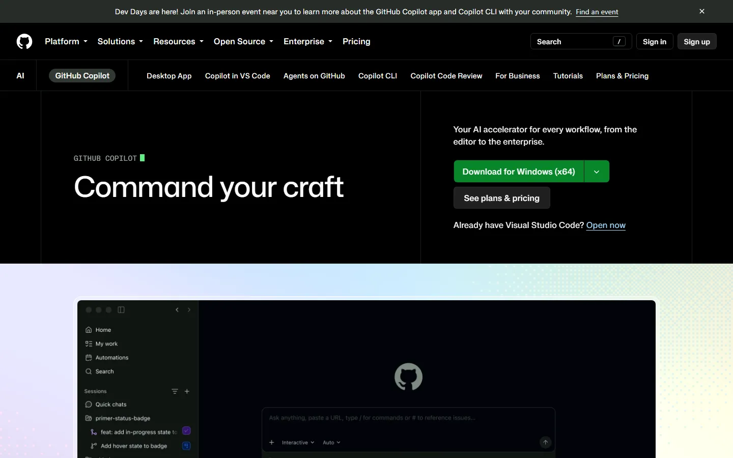 Coding homepage screenshot